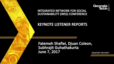 Thumbnail for Keynote Listener Reports - Fatemeh Shafiei, Djuan Coleon, Subhrajit Guhathakurta