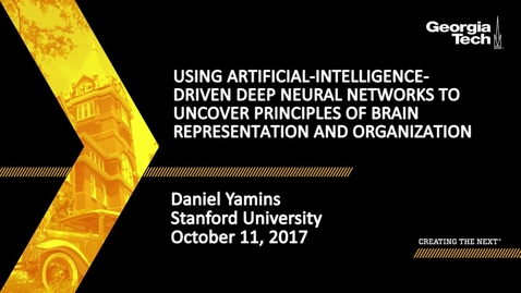 Thumbnail for entry Using Artificial-Intelligence-Driven Deep Neural Networks to Uncover Principles of Brain Representation and Organization - Daniel Yamins