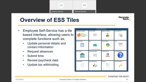 Thumbnail for Introduction to Employee Self-Service and Faculty Self-Service -- Employee Self Service Tiles