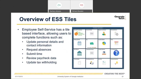 Thumbnail for entry Introduction to Employee Self-Service and Faculty Self-Service -- Employee Self Service Tiles