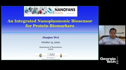 Thumbnail for entry Jianjun Wei - Integrated Nanoplasmonic Biosensors for Protein Biomarkers