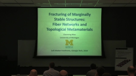 Thumbnail for Fracturing of marginally stable structures: fiber networks and topological metamaterials - Xiaoming Mao