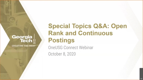 Thumbnail for Special Topics Q &amp;A: Open Ranks and Continuous Posting 10/08/2020