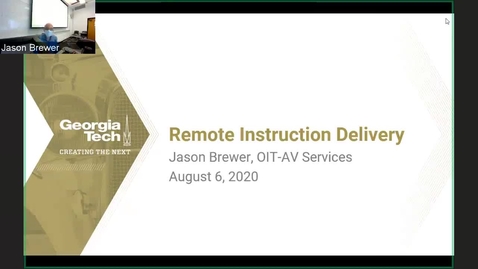 Thumbnail for entry GT Remote Instruction AV Overview