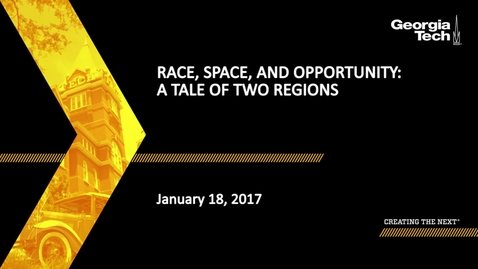 Thumbnail for Race, Space, and Opportunity: A Tale of Two Regions - H. Alahadeff, C. Braneon, R. Briggens-Ridley, C. Burke, M. Ghani, J. Hammond, A. Karner, N. Smith, S. Walton