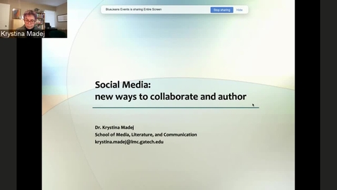 Thumbnail for entry Krystina Madej — Bringing Narrative Authoring into Social Media