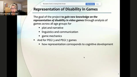 Thumbnail for Krystina Madej — Representation of Disability in Children’s Video Games