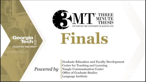 Thumbnail for entry 3MT Three Minute Thesis Finals 2021