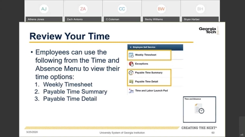 Thumbnail for entry Introduction To Employee Self Service -- Time Entry in ESS: Review Your Time