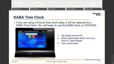 Thumbnail for Introduction To Employee Self Service -- Time Entry in ESS: KABA Time Clock