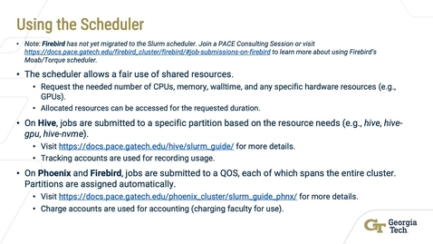 Thumbnail for entry PACE Orientation, Part 6: Scheduler and Accounting