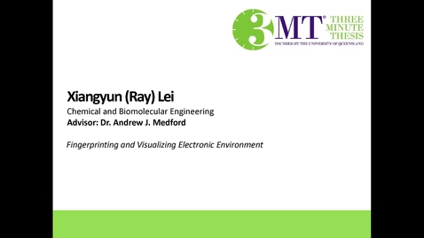 Thumbnail for entry Xiangyun Lei - Fingerprinting and Visualizing Electronic Environment