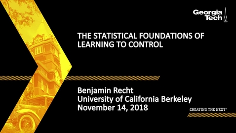 Thumbnail for Benjamin Recht - The Statistical Foundations of Learning to Control