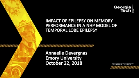 Thumbnail for Annaelle Devergnas - Impact of Seizures in Memory Performance on a NHP Model of Temporal Lobe Epilepsy