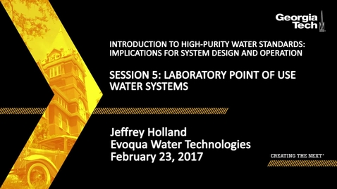 Thumbnail for Laboratory Point of Use Water Systems - Jeffrey Holland