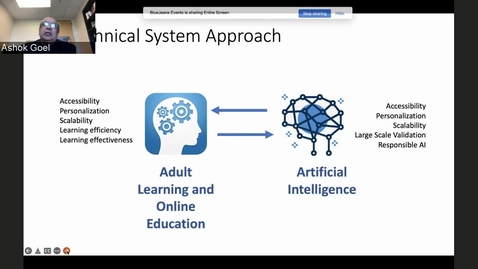 Thumbnail for Ashok Goel — National AI Institute for Adult Learning and Online Education: Vision, Goals and Plans