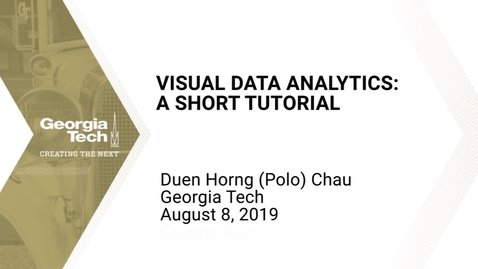 Thumbnail for Polo Chau - Visual Data Analytics: A Short Tutorial