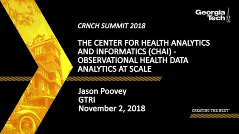 Thumbnail for entry Jason Poovey - The Center for Health Analytics and Informatics (CHAI) – Observational Health Data Analytics at Scale