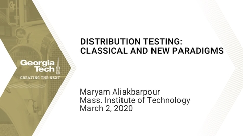 Thumbnail for Maryam Aliakbarpour - Distribution testing:  Classical and new paradigms