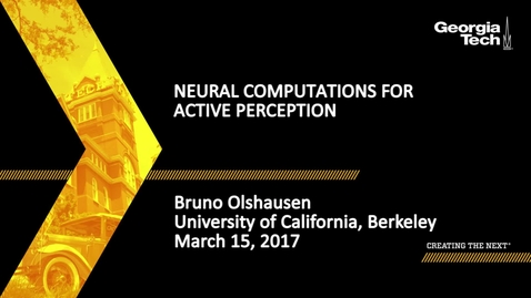Thumbnail for Neural computations for active perception - Bruno Olshausen