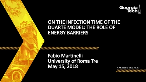 Thumbnail for On the infection time of the Duarte model: the role of energy barriers - Fabio Martinelli