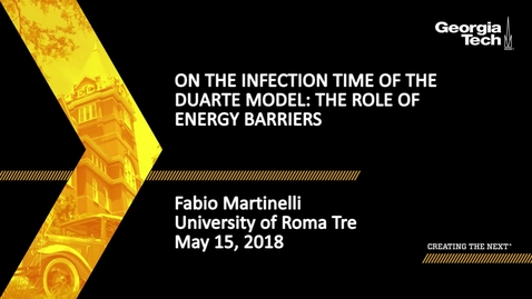 Thumbnail for entry On the infection time of the Duarte model: the role of energy barriers - Fabio Martinelli