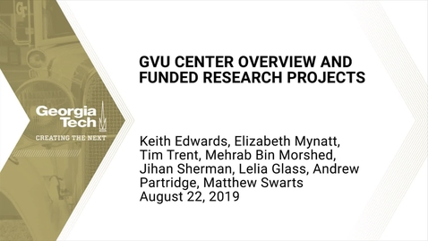 Thumbnail for GVU Center Overview and Funded Research Projects