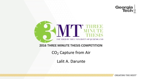 Thumbnail for CO2 Capture from Air - Lalit A. Darunte