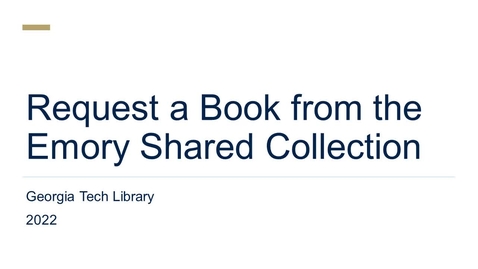Thumbnail for How to request books from Emory's collections