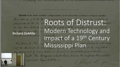 Thumbnail for Richard DeMillo —  Roots of Distrust: Modern Technology and the Impact of a 19th Century Voter Suppression Plan