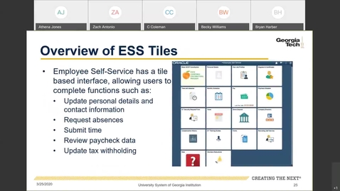 Thumbnail for Introduction To Employee Self Service -- ESS Tiles: Overview