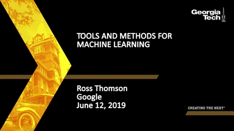 Thumbnail for Ross Thomson - Tools and Methods for Machine Learning