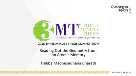Thumbnail for Reading Out the Geometry From an Atom's Memory - Hebbe Madhusudhana Bharath