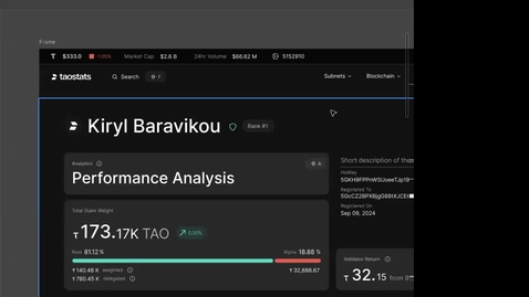 Thumbnail for Kiryl Baravikou Final Prototype CS6750: Taostats &amp; Bittensor