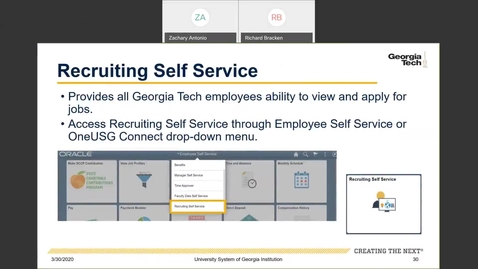 Thumbnail for Introduction to Employee Self-Service and Faculty Self-Service--ESS Tiles: Recruiting Self Service