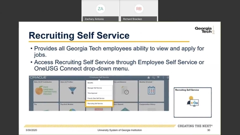 Thumbnail for entry Introduction to Employee Self-Service and Faculty Self-Service--ESS Tiles: Recruiting Self Service