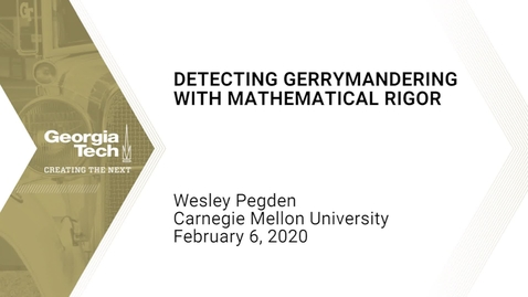 Thumbnail for entry Wesley Pegden - Detecting gerrymandering with mathematical rigor