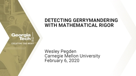 Thumbnail for Wesley Pegden - Detecting gerrymandering with mathematical rigor