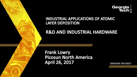 Thumbnail for Session 3: R&amp;D and Industrial Hardware - Frank Lowry