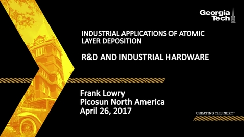 Thumbnail for entry Session 3: R&amp;D and Industrial Hardware - Frank Lowry