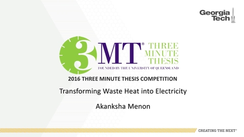 Thumbnail for entry Transforming Waste Heat Into Electricity - Akanksha Menon