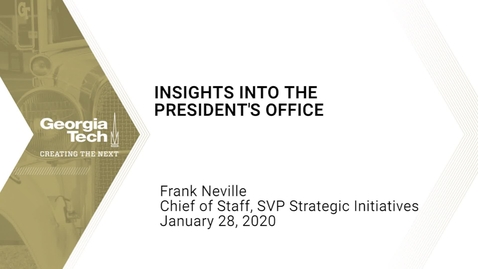 Thumbnail for Frank Neville - Insights into the President's Office