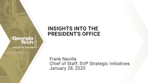 Thumbnail for entry Frank Neville - Insights into the President's Office