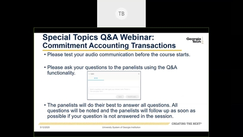 Thumbnail for Special Topics Q&amp;A  Webinar: Commitment Accounting Transactions- 05/12/2020