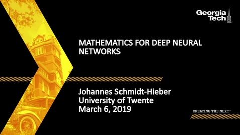 Thumbnail for Johannes Schmidt-Hieber - Mathematics for Deep Neural Networks (Lecture 1/5)