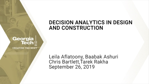 Thumbnail for entry Decision Analytics in Design and Construction