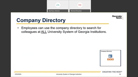 Thumbnail for Introduction to Employee Self-Service and Faculty Self-Service--ESS Tiles: Company Directory