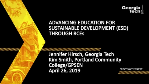 Thumbnail for entry Jennifer Hirsch, Kim Smith - Advancing Education for Sustainable Development (ESD) Through RCEs