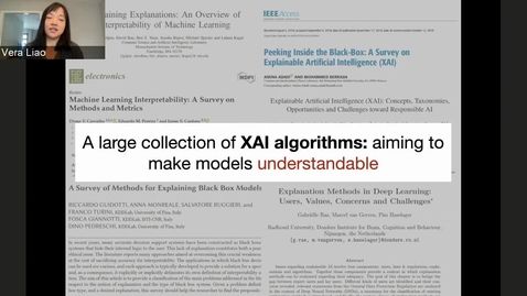 Thumbnail for entry Q. Vera Liao — Human-Centered Explainable AI (XAI): From Algorithms to User Experiences