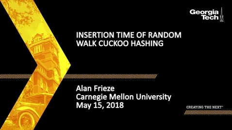 Thumbnail for entry Insertion time of random walk cuckoo hashing - Alan Frieze